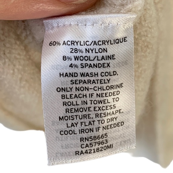 Rachel Parcell Wool Blend Cream Puff Shoulder Bishop Sleeve V-Neck Sweater Sz L - Picture 8 of 11